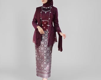Zestaw Kinanthi Kutubaru Kebaya – pełne wdzięku tradycyjne stroje damskie, nowoczesne Kebaya, Kebaya Encim, sukienka Kebaya, Kebaya Bali, zestaw Kebaya, Batik