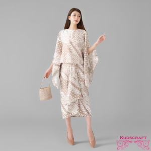 Elegant Batik Blouse and Skirt Matching Set for Formal And Casual Wear, Batik Dress, Batik Set, Kebaya Set, Batik Wrap Dress