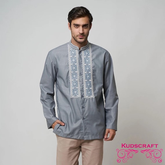 muslim dress shirt Mumtaz Long Sleeved Black Men's Shirt With Zipper Muslim Clothing Islamic (M) at Amazon Men's Clothing store