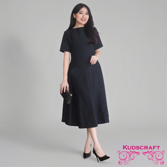 casual midi dress short sleeve PRETTYGARDEN Women's Casual Midi Dresses Square Neck Short Sleeve Smoc