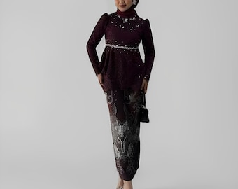 Zestaw Kia Modern Kebaya – elegancki, tradycyjny strój dla kobiet, Modern Kebaya, Kebaya Encim, sukienka Kebaya, Kebaya Bali, zestaw Kebaya, Batik