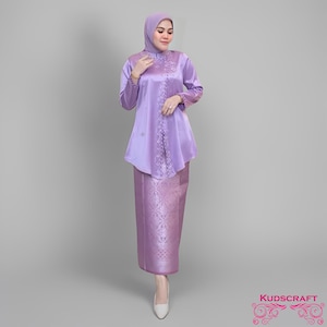 Lylie Kebaya Set with Songket Wrap Skirt - Elegant Traditional Wear, Modern Kebaya, Kebaya Encim, Kebaya Dress, Kebaya Bali, Kebaya Set
