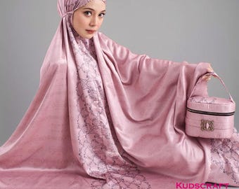 Elegant Quinza Silk Mukena 2-in-1 Collection, Women Prayer Set, Prayer Dress, Mukena, Prayer Set, Prayer clothes