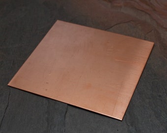 Copper practice sheet for stamping, 3x3 inch square, 24 gauge, great for practice with design stamps