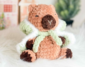 Crochet Capybara Amigurumi Pattern PDF – Beginner Friendly Plush Toy with Bonus Cape | Cocoa Cappy