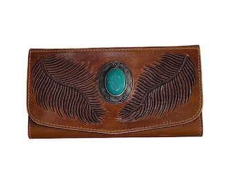 Hairon Cowhide Clutch/Wallet. Tooled Hairon leather Clutches, Women leather Clutch, Leather tooled Wallet, Cowhide Clutches. Gifts for her