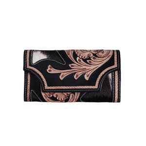 Cartera/bolso de mano de piel de vacuno Hairon. Bolsos de mano de piel Hairon repujada, bolsos de mano de piel para mujer, carteras de piel repujada, bolsos de mano de piel de vacuno. Regalos para ella.