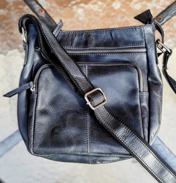 Sling Leather Bags, Vintage Messenger Bag, Cowhide Leather