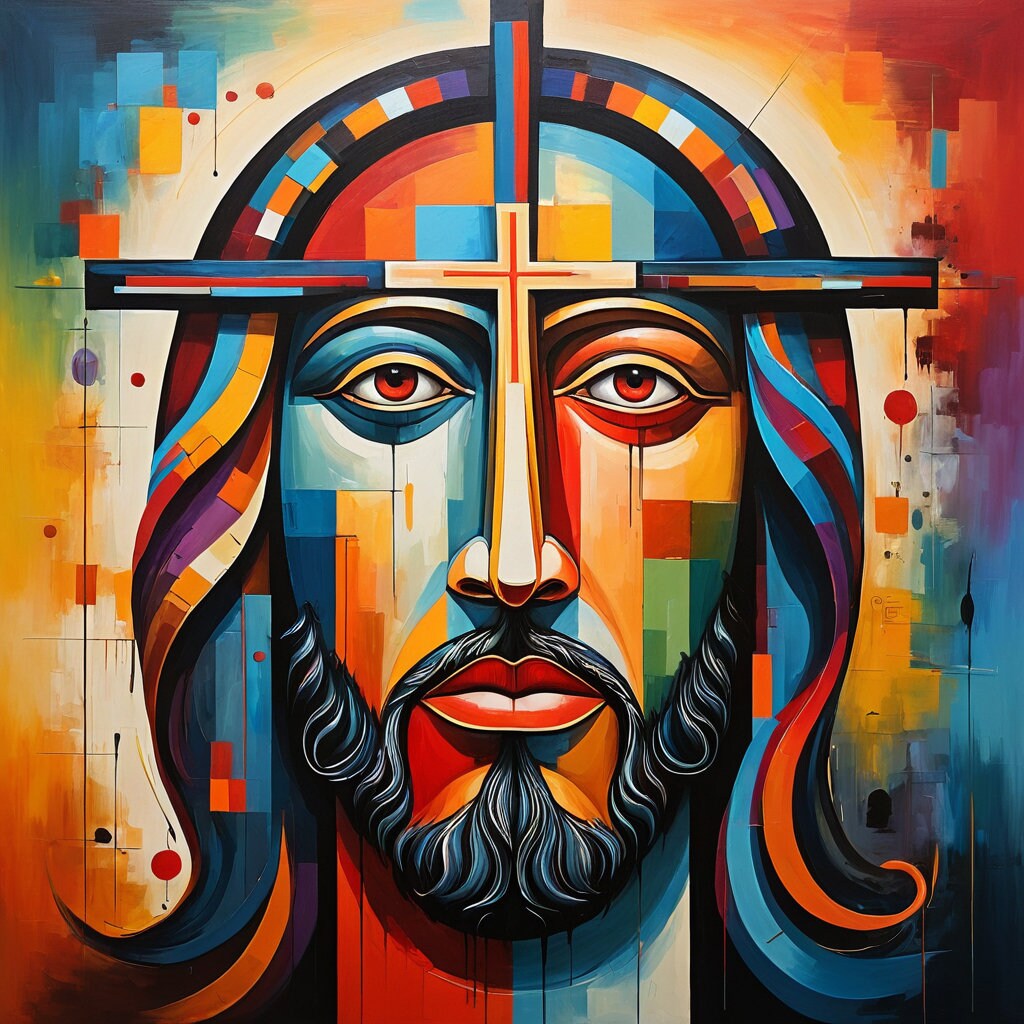 Jesus Christ, Abstract Art, Wall Art, Poster, Vibrant Art, Digital ...