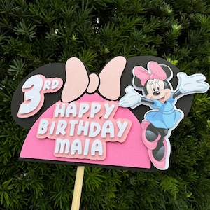 Minnie Mouse Birthday Cake Topper: Custom Cardstock Party Decor
