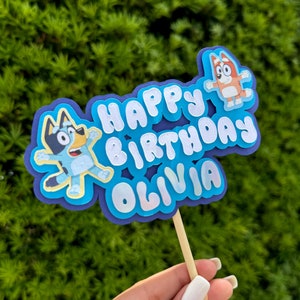 Bluey Birthday Cake Topper: Custom 3D Cardstock Party Decor