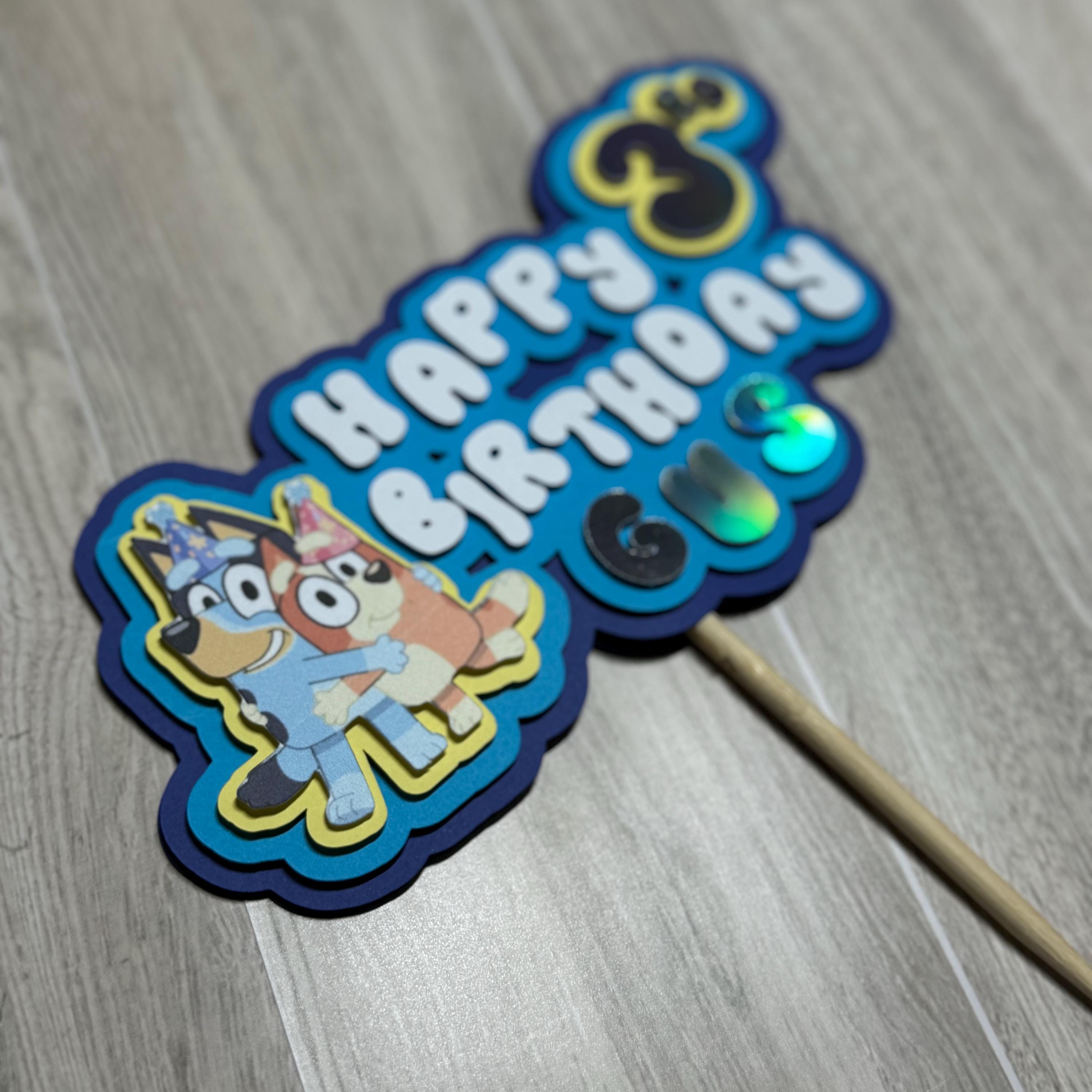 Bluey Cake Topper with Age