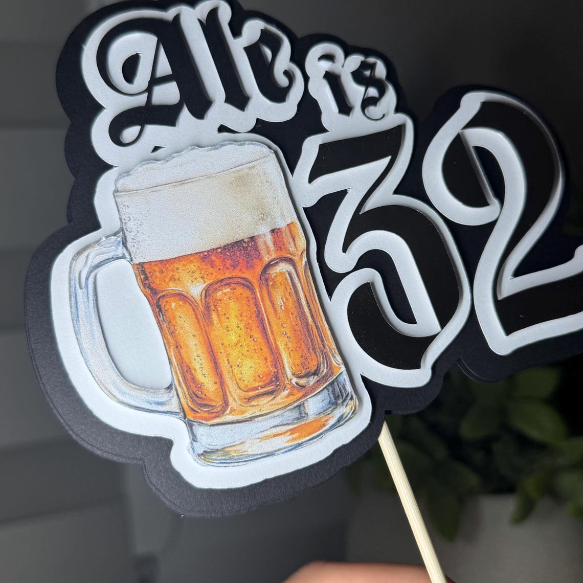 Personalized Beer Mug Cake Topper: Custom Birthday Party Decor - Etsy