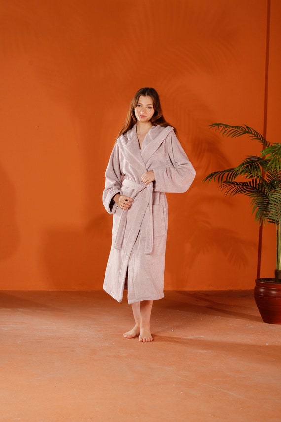 Hooded towelling bathrobe womens cheap