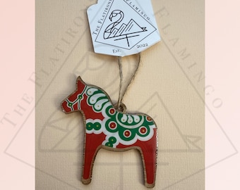 Dala Horse Red Wood - Ornament