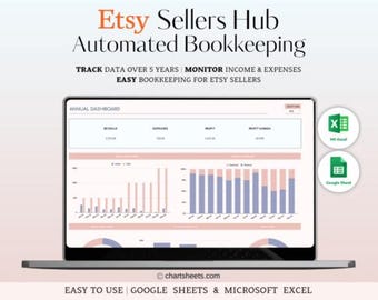 Etsy, Small Business Bookkeeping Template Excel Bookkeeping Spreadsheet Business Expense Tracker Sales Tracker Accounting, income, Templates