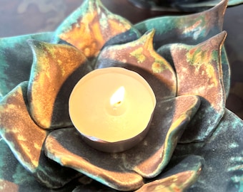 Set of three handmade tea light holders