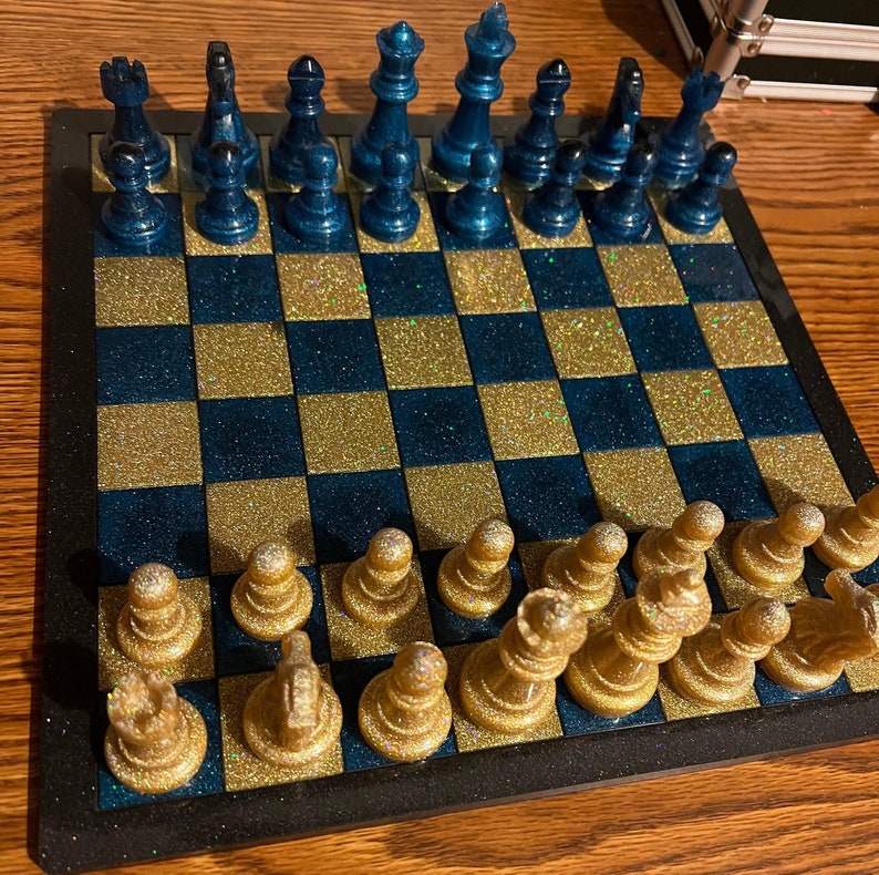 Custom Resin Chess/checkers Set | Handmade Chess Set | Home Decor ...