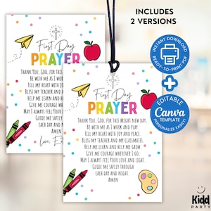 Back to School Prayer Card, Back to School Blessing, First Day of School Prayer, Printable Backpack Prayer, Student Teacher Classroom PC7