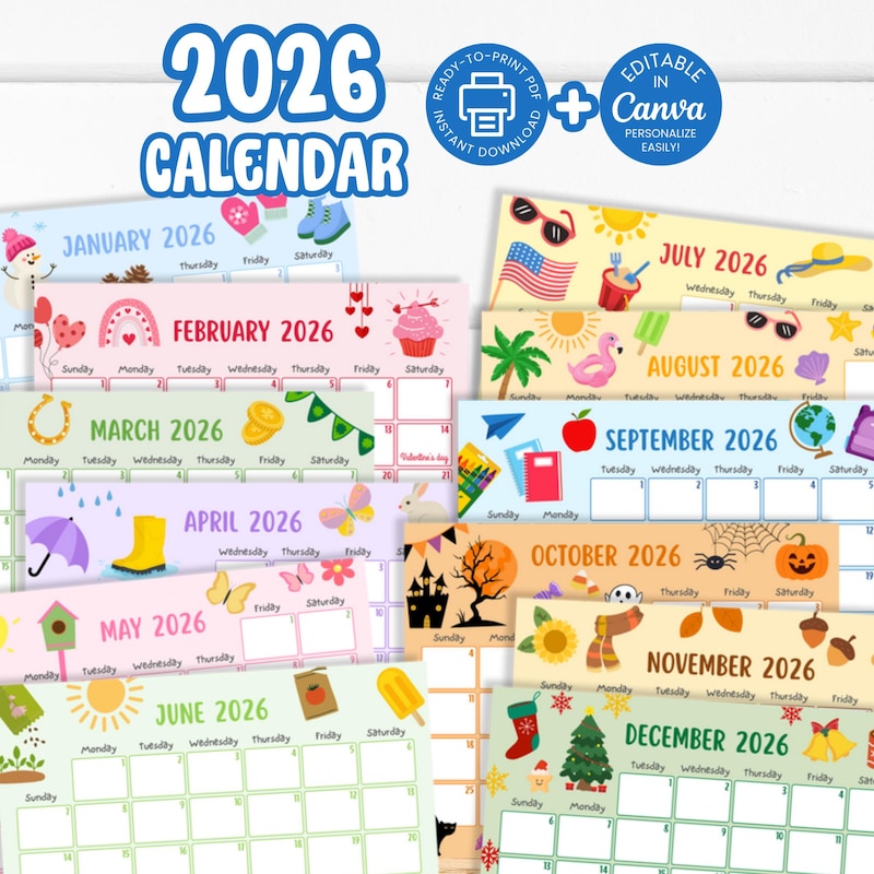 Calendar Australia 2026 - Etsy UK
