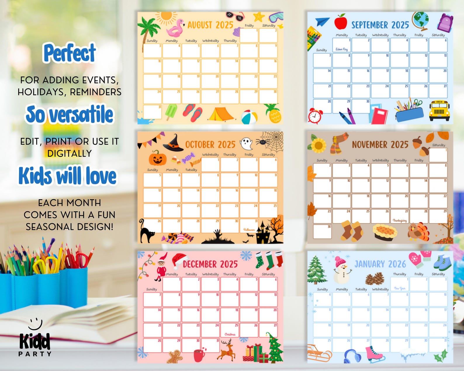 2025 2026 School Year Calendar, Printable Monthly School Calendar ...