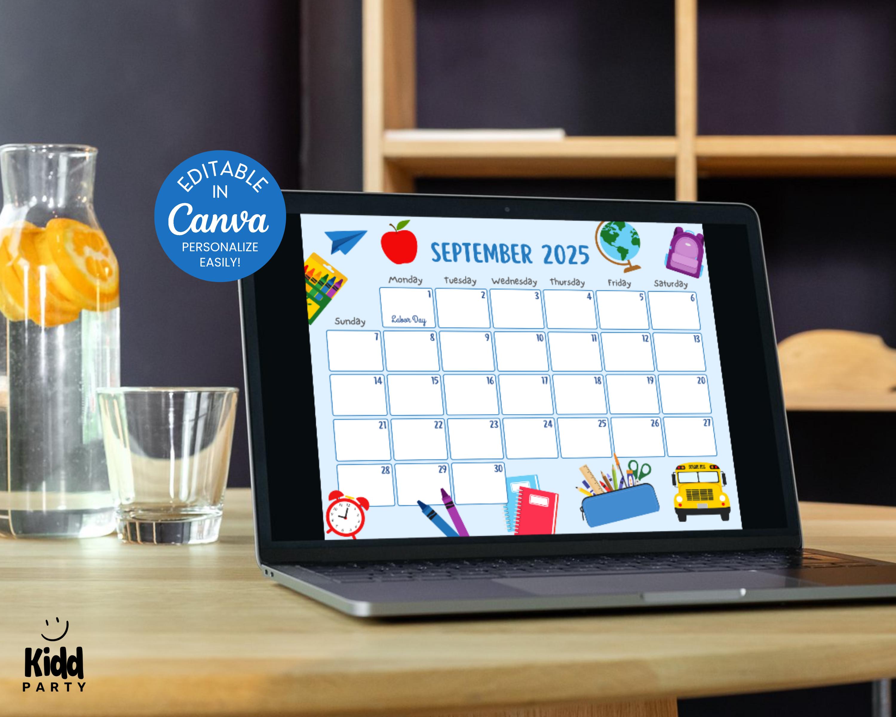 2025 2026 School Year Calendar, Printable Monthly School Calendar ...