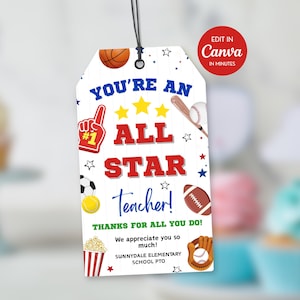 You 're an All-Star-Tag, Etikett für die Woche des Personallehrers, Sportthema, AW10