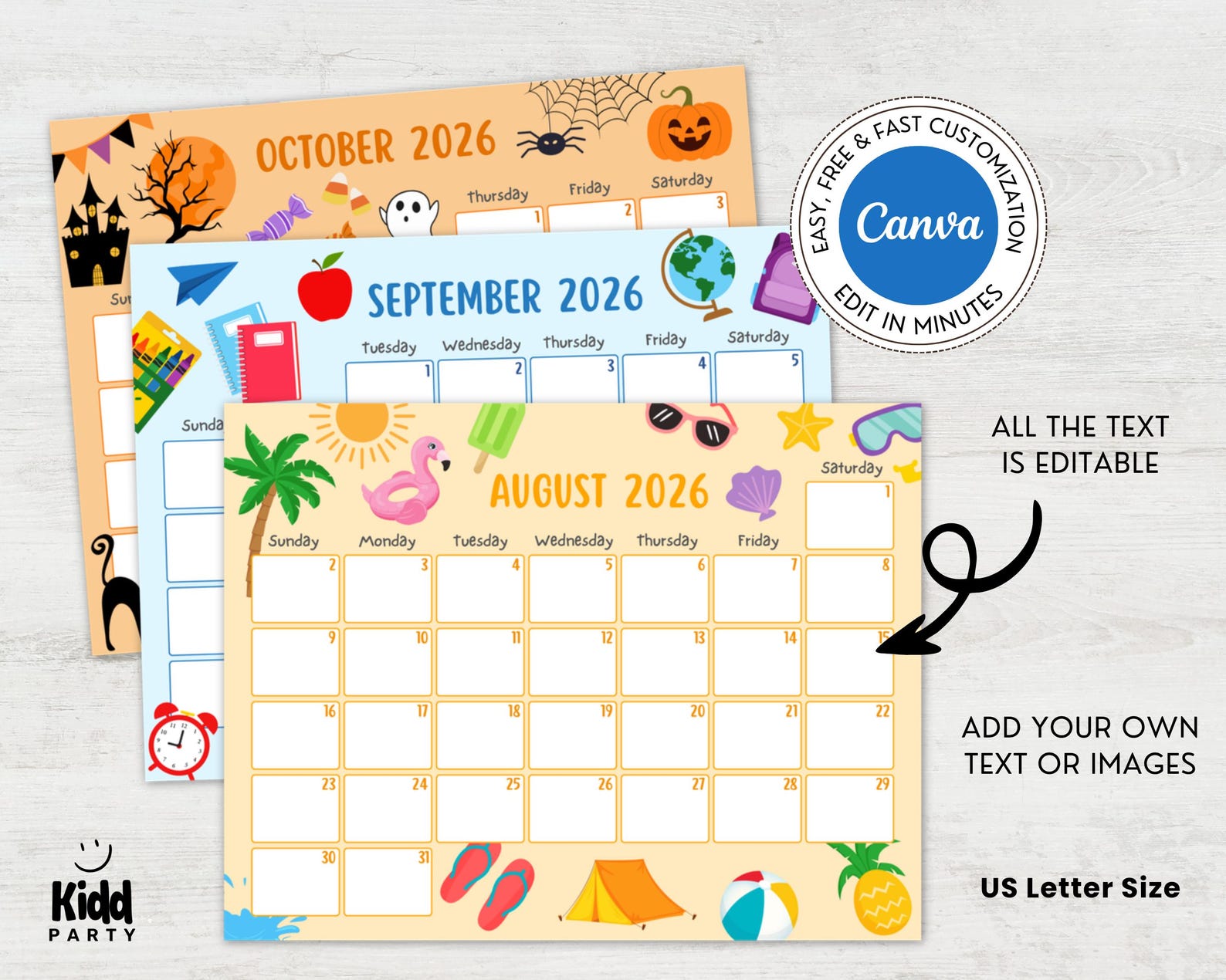 2026 2027 School Year Calendar, Printable Monthly School Planner ...