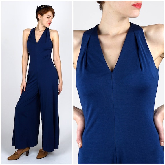 navy fitted jumpsuit