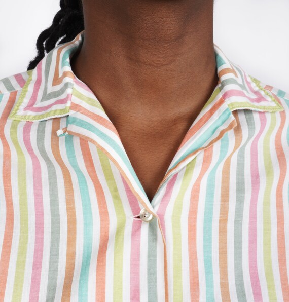 Vintage 1960s Colorful Striped Button-up Shirt by… - image 5