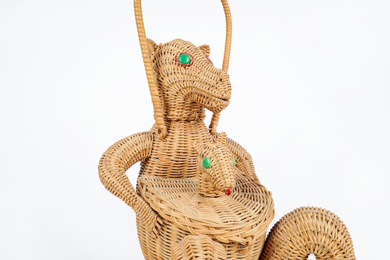 RARE Vintage 1950s Wicker Novelty Animal Figural … - image 9