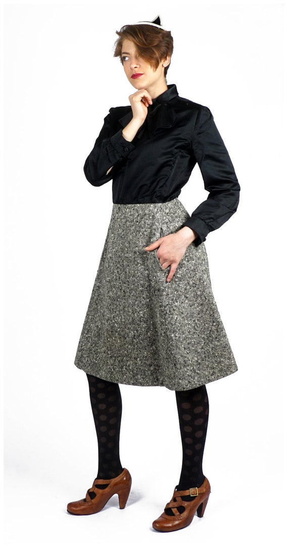 Gorgeous Vintage 1960s Black & White Tweed Dress … - image 2