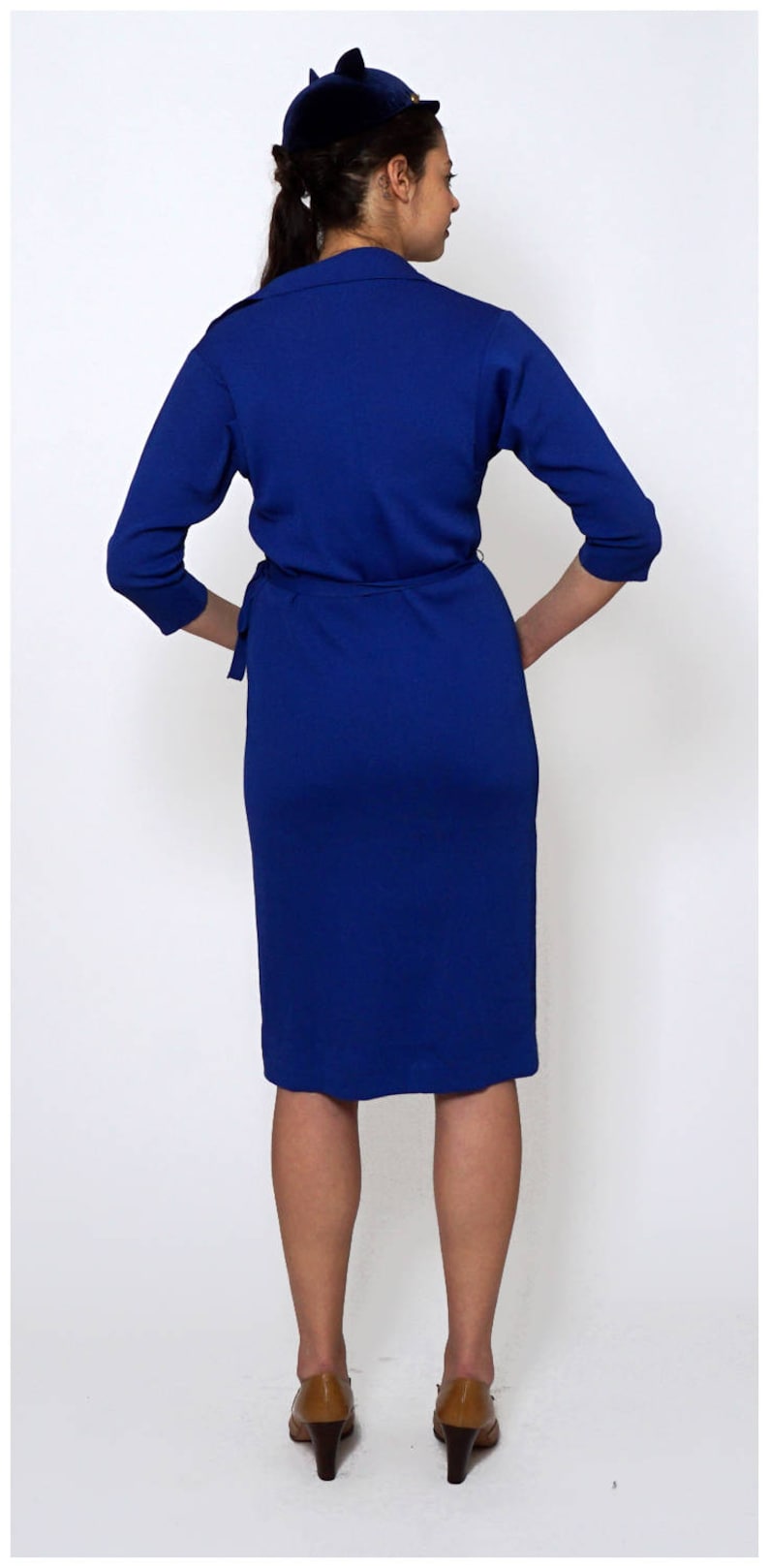 Vintage 1960s Royal Blue Knit Dress by Kimberly Etsy