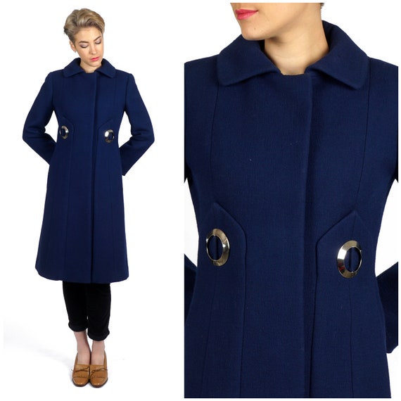 Vintage 1960s Mod Royal Blue Fitted Jacket with S… - image 1