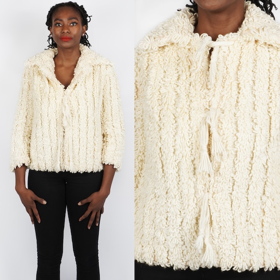 Shaggy yarn jacket sale