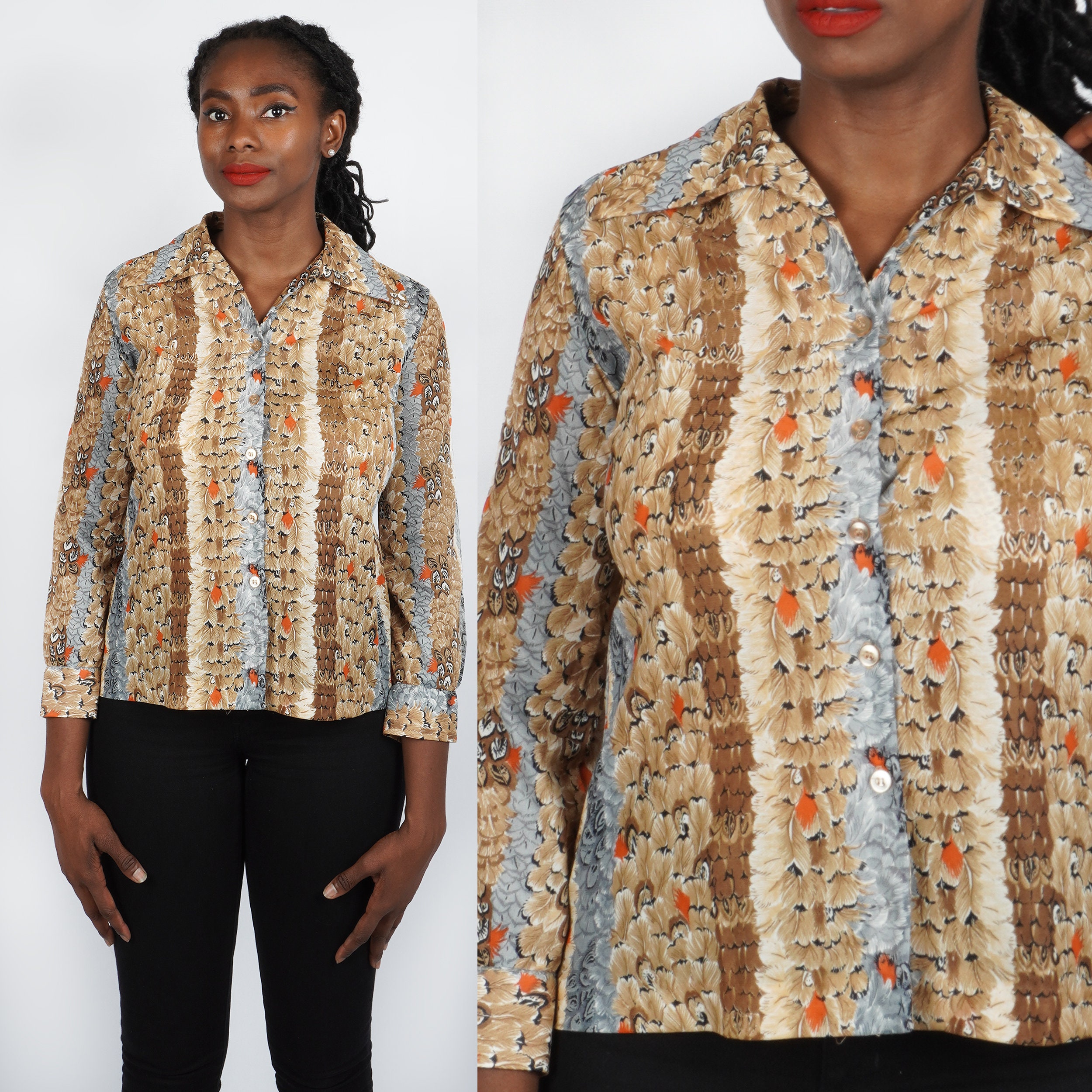 70s button down shirt cheap