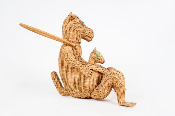 RARE Vintage 1950s Wicker Novelty Animal Figural … - image 6