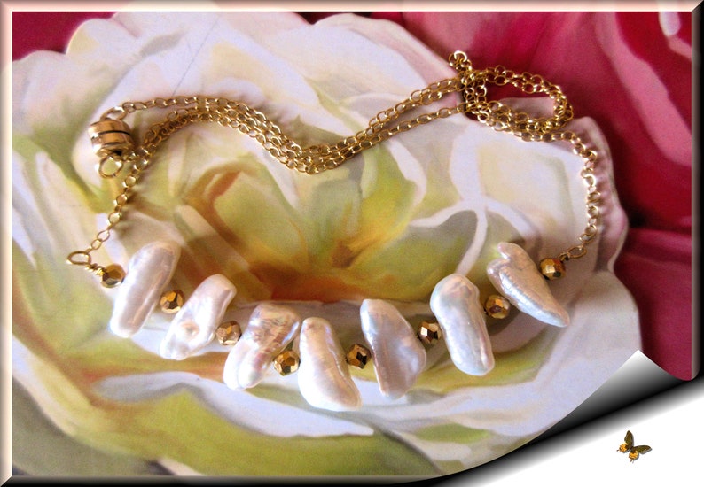 Keishi Pearl Necklace 14k Gold Filled 18 Inches