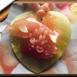 Dolphin Pendant 3 strand Necklace w FWP and Angel Coral