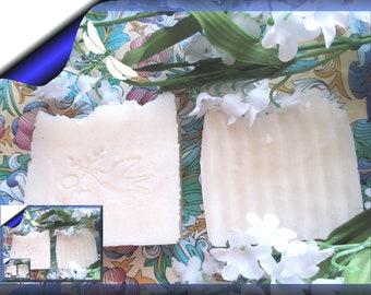 2 Unscented or Lily of The Valley 100% Coconut Oil and Aloe Vera Shower/Shampoo Bars for Sensitive Skin