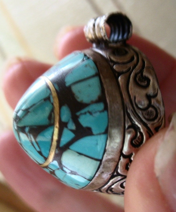 Lapis Gemstone Pendant or Turquoise Gemstone Penda