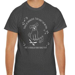 People Of Springfield Please Don't Eat My Dog, grappig, ironisch, spoof uniseks zwaar katoenen T-shirt