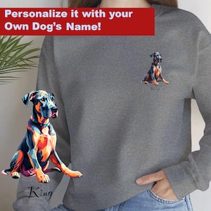 Personalized Great Dane Sweatshirt, Custom Great Dane Dog Name Shirt Birthday Gift, Custom Dog Sweater, Gift for Dog Owner, Unisex