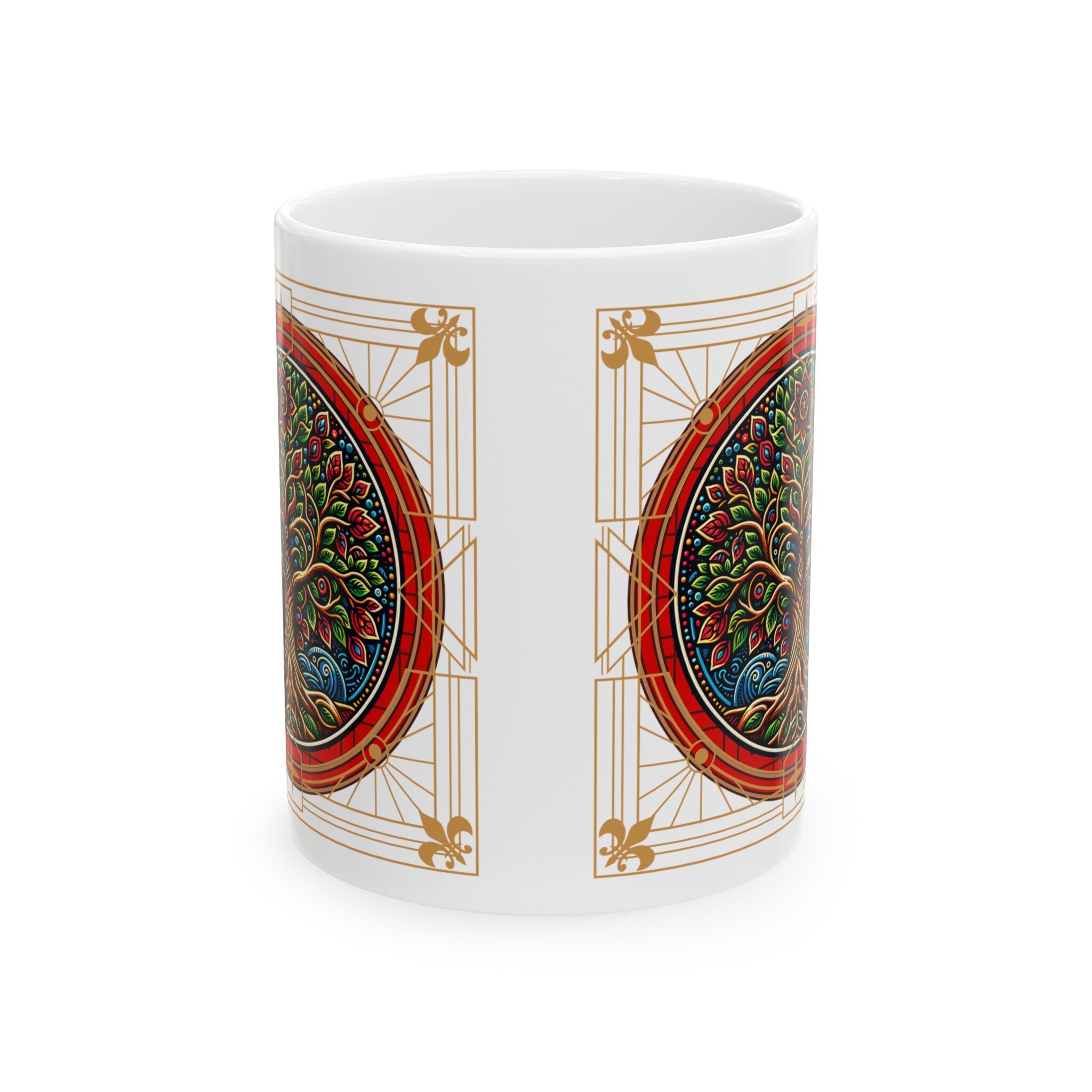 生命の樹マグカップ：スピリチュアルなデザイン、セラミックコーヒー