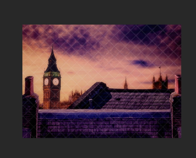 composite art supply fantasy fairytale Rooftops of London digital backdrop| fairytale digital background chimney tops