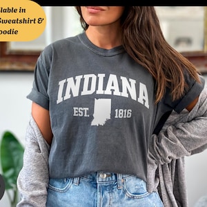 Indiana State Shirt Sweatshirt Hoodie, College Design Tee, Varsity Graphic T-Shirt, Campus Style Top, Midwest Pride Apparel, Travelers Gift