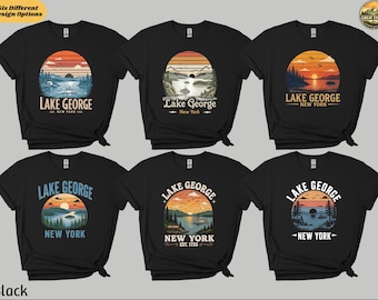 Retro Lake George New York Shirt, Nature Lovers Graphic Sweatshirt, Adirondack Mountains Adventure Hoodie