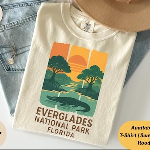 エバーグレーズ国立公園Tシャツ スウェットシャツ パーカー、フロリダ アリゲーター スワンプTシャツ、自然愛好家向け野生動物シャツ、冒険好きへのギフト