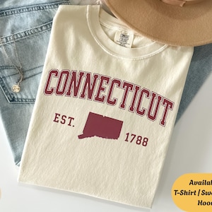 Connecticut State Shirt Sweatshirt Hoodie, College Style Tee, Varsity Campus Unisex Apparel, University Pride Gift, Northeast Souvenir Top