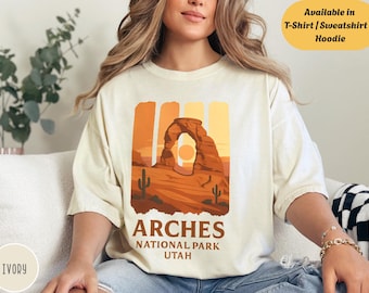 Arches National Park Shirt, Utah Wüsten-Grafik-T-Shirt mit Rundhalsausschnitt, Southwest Urlaubs-Andenken SweatshirtHoodie